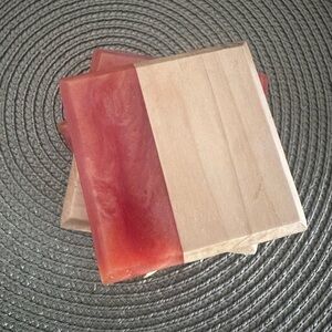 Set of 3 Wood and Resin Coasters